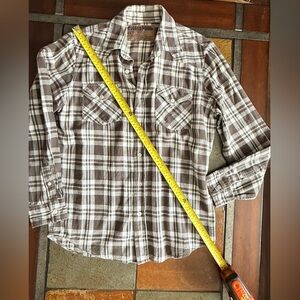 Rugged point authentic flannel large men’s western wear cowboy rodeo ptp 20”